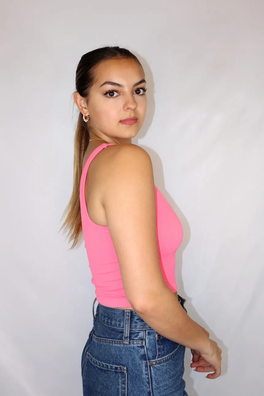 Cold Shoulder Tank Bubblegum