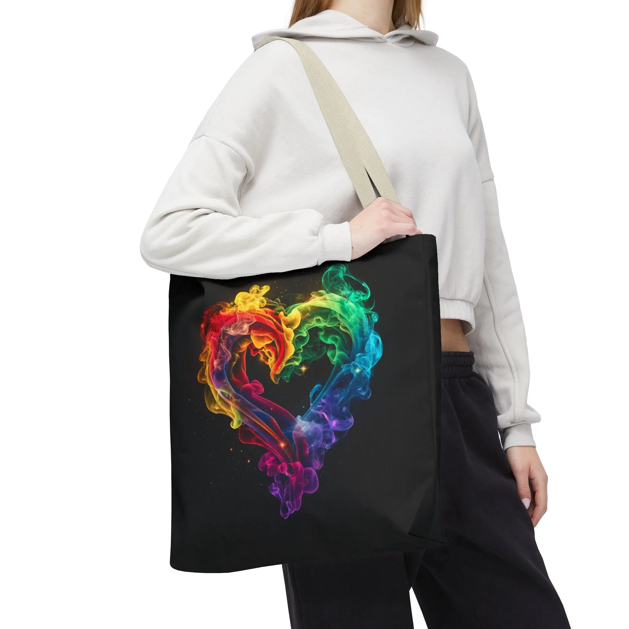 Colorful Smoke Heart Tote