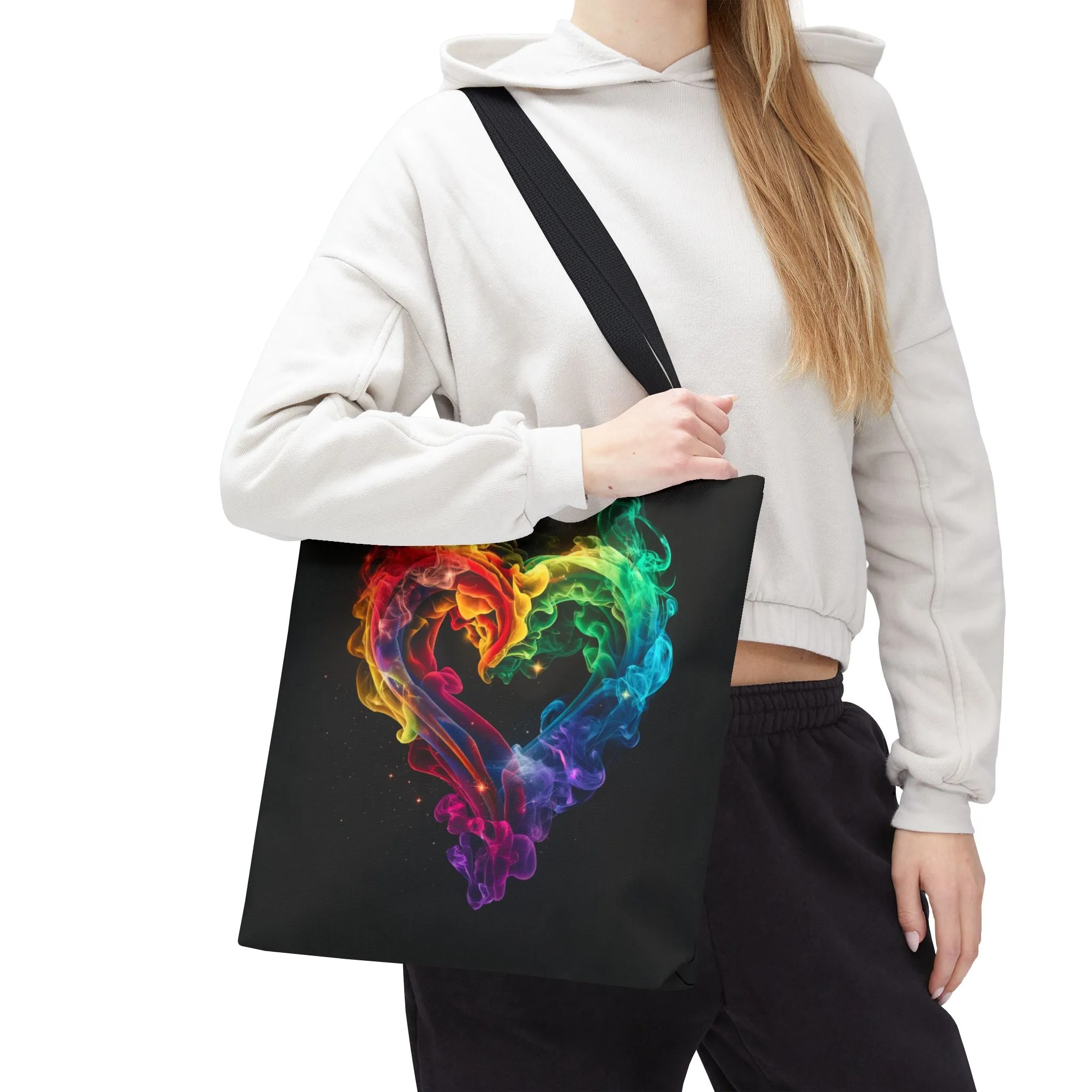 Colorful Smoke Heart Tote