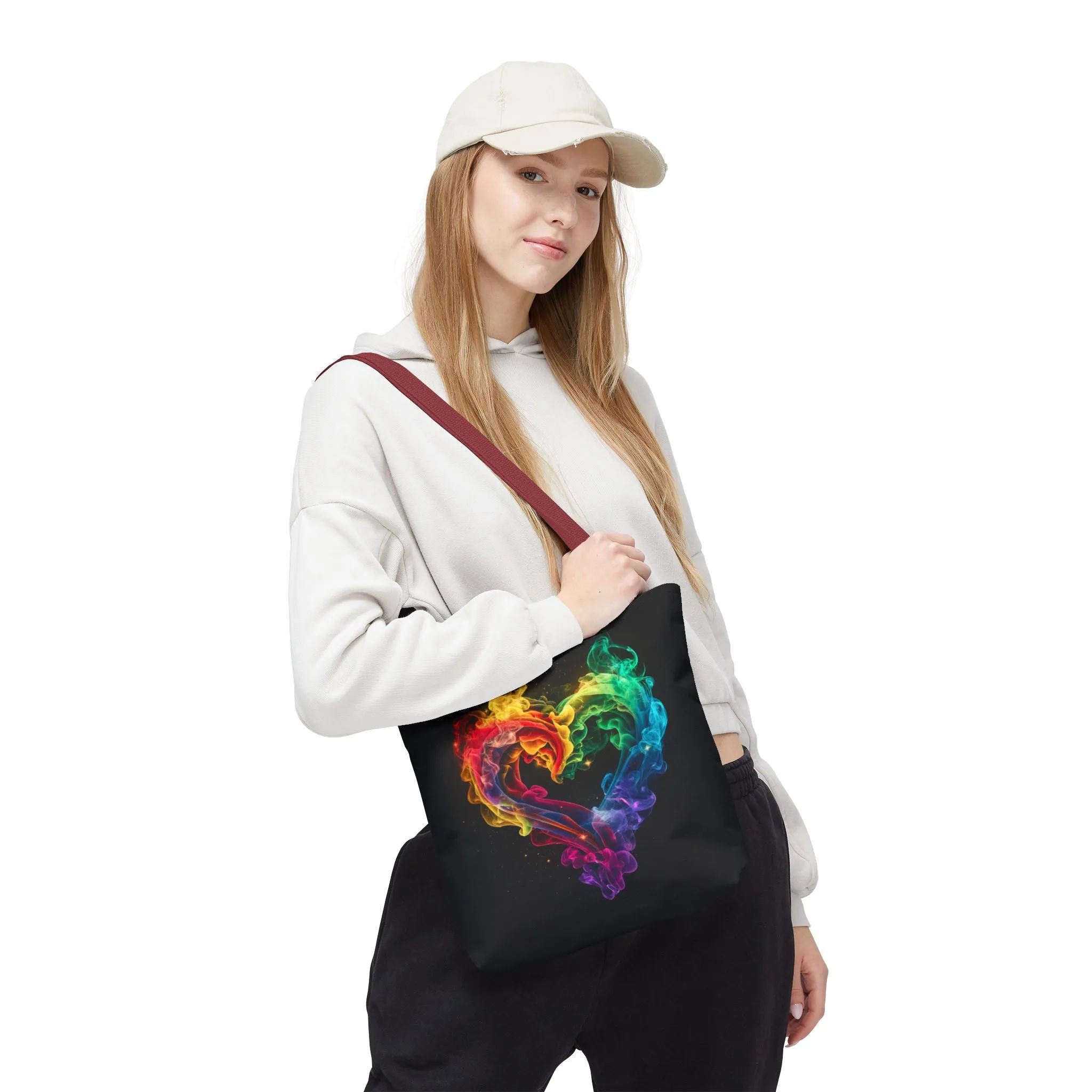 Colorful Smoke Heart Tote