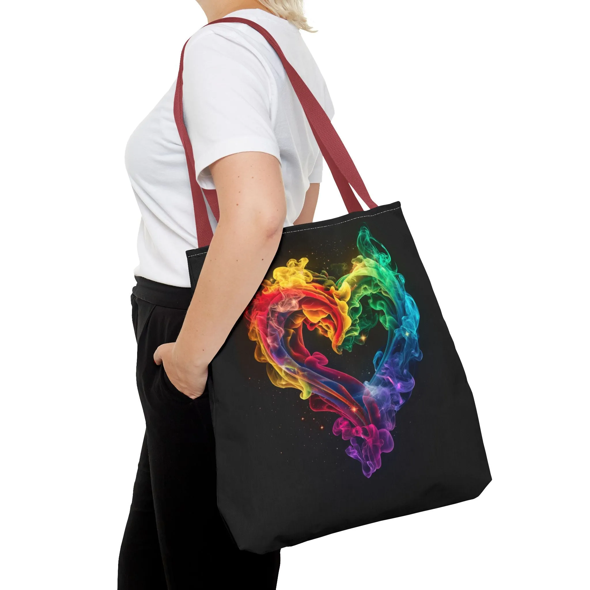 Colorful Smoke Heart Tote