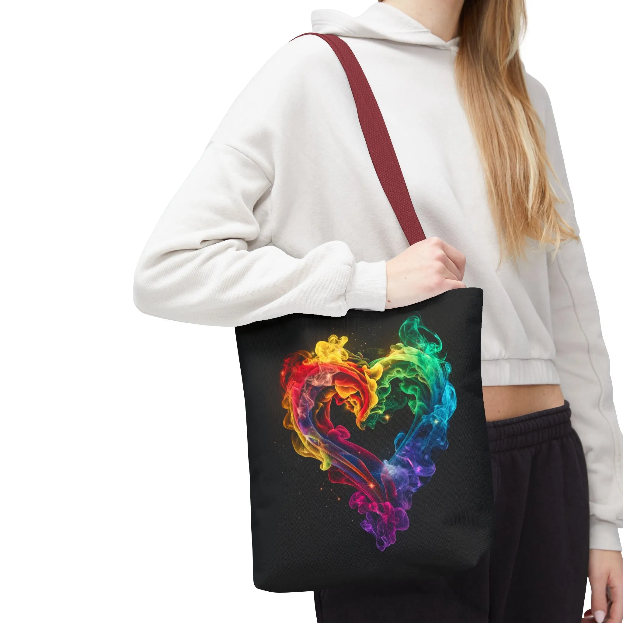 Colorful Smoke Heart Tote