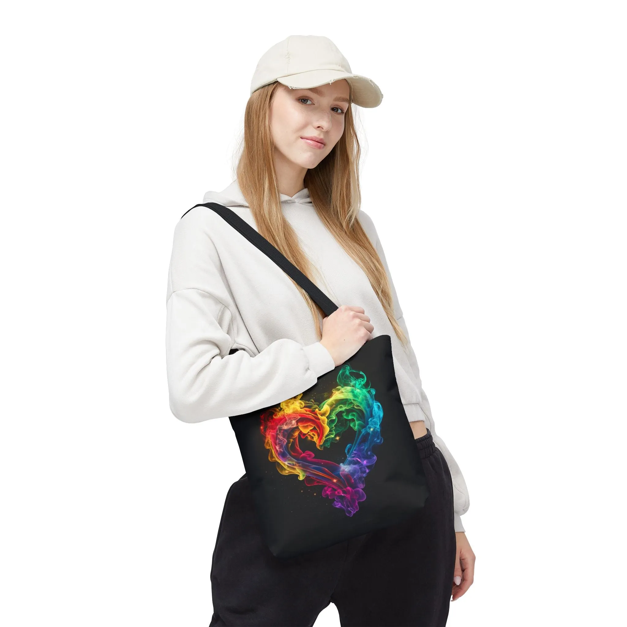 Colorful Smoke Heart Tote