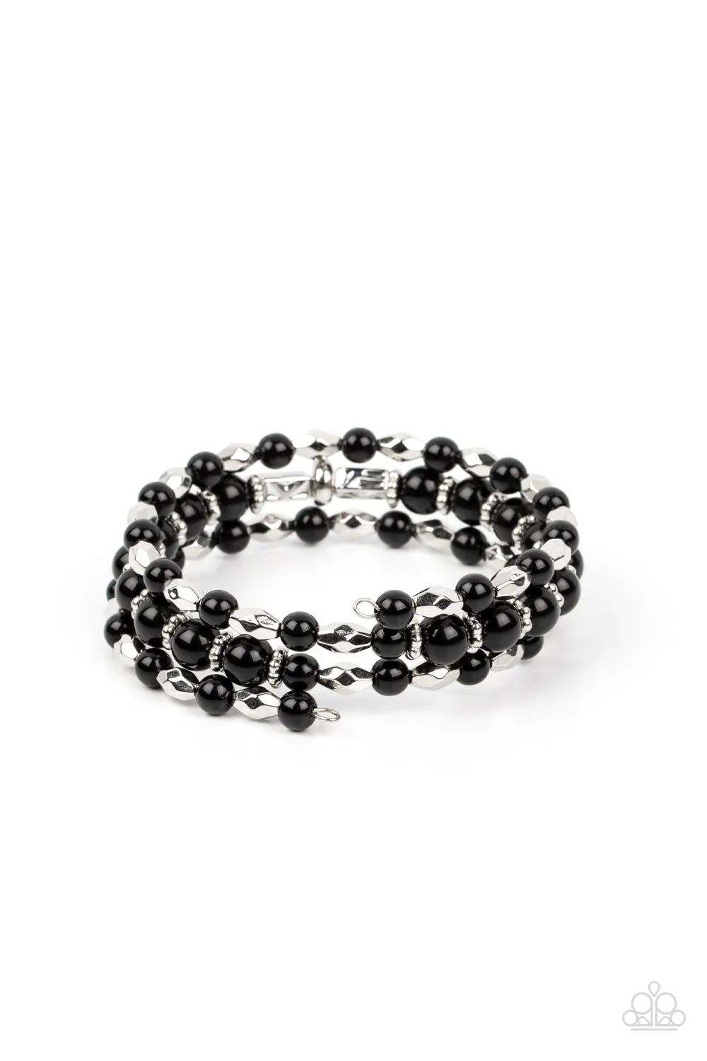 Colorfully Coiled - Black Bracelet