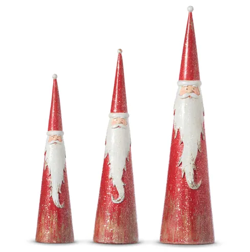 Cone Santas 16" Set of 3