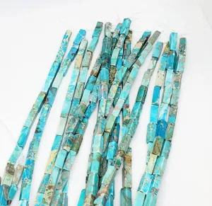 Copper Wire Wrapped 4x12mm stones Bangle Bracelet Kit with Instructions