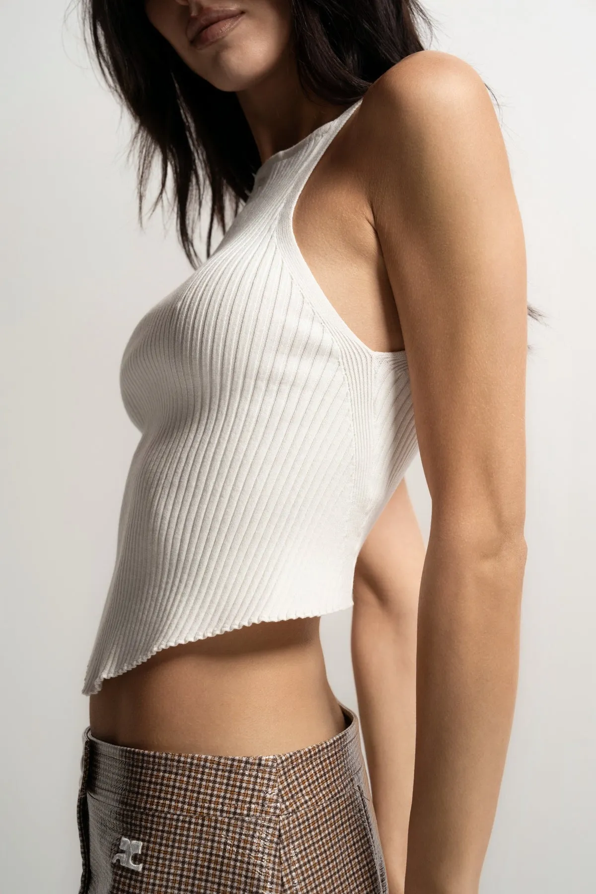 COURRÈGES | RIB KNIT POINTY TANK TOP