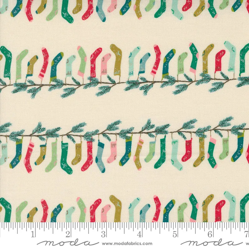 Cozy Wonderland, Stocking Stripe in Natural - fat quarter
