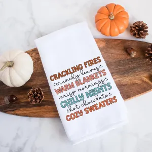 Crackling Fires Warm Blankets Chilly Nights Fall Kitchen Towel
