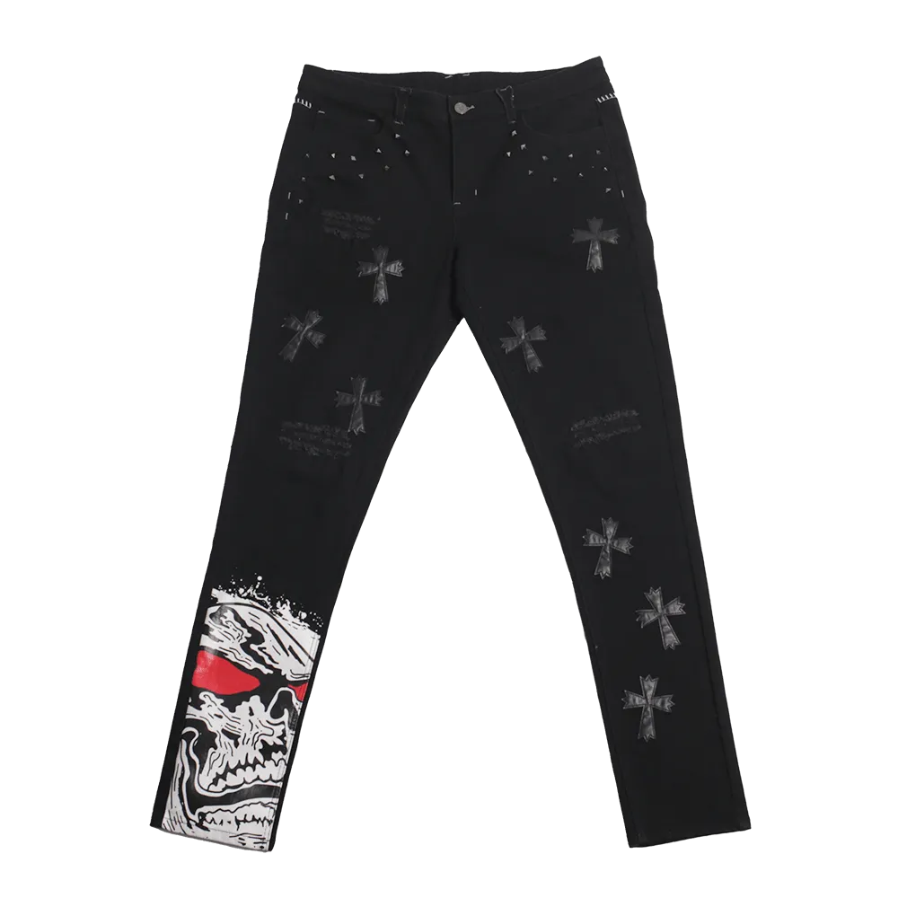 CROSS STUDDED BLACK