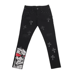 CROSS STUDDED BLACK