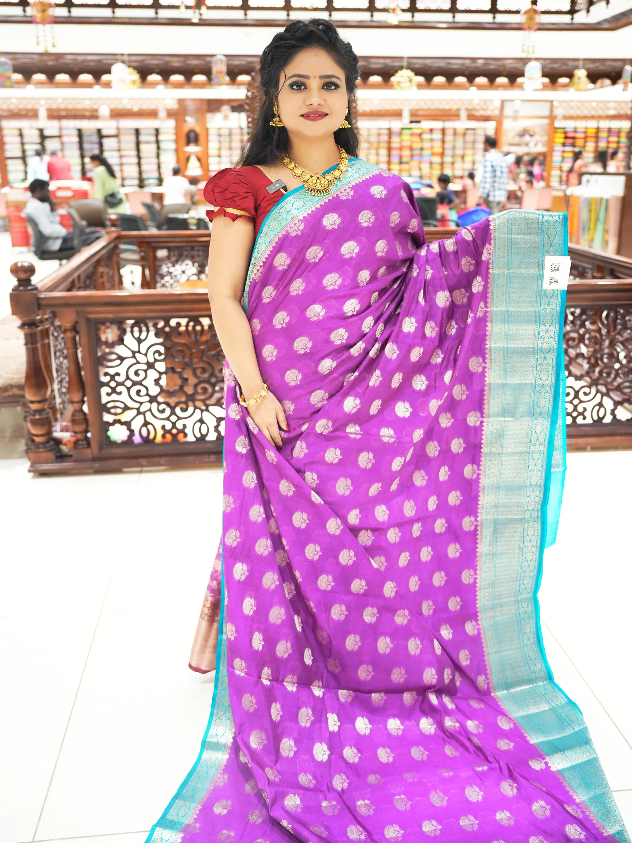 CSM-18321 | Purple & Green Warm Silk Saree