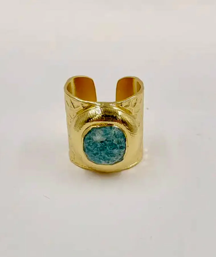 Cuff ring with a faceted stone 120-3 | Erika Williner Designs