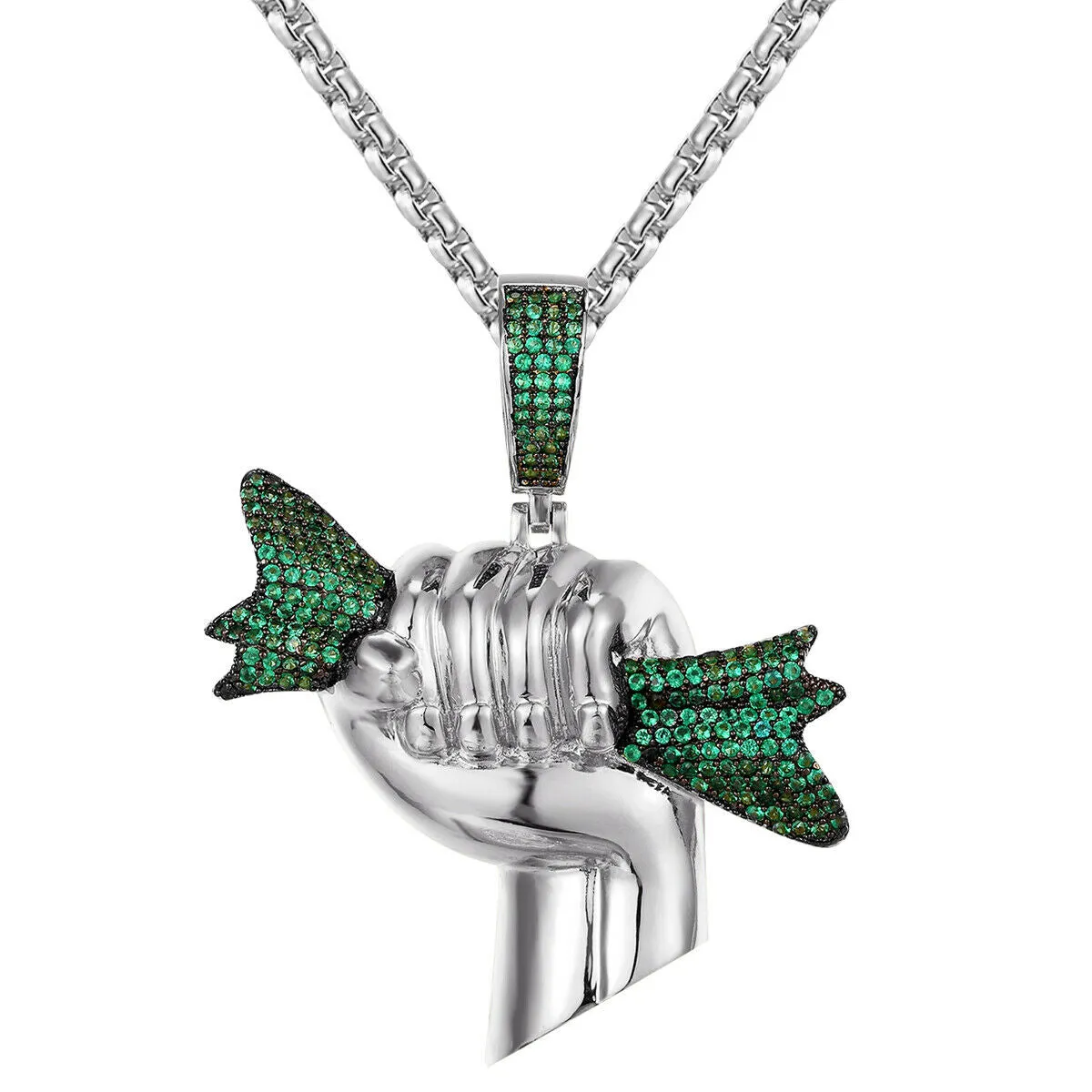Custom Cash Money Simulated Diamond  Pendant With Chain