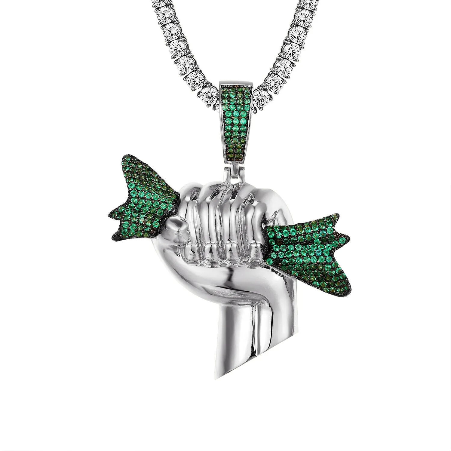 Custom Cash Money Simulated Diamond  Pendant With Chain