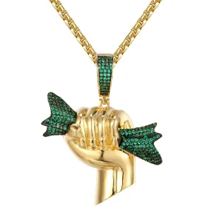 Custom Cash Money Simulated Diamond  Pendant With Chain