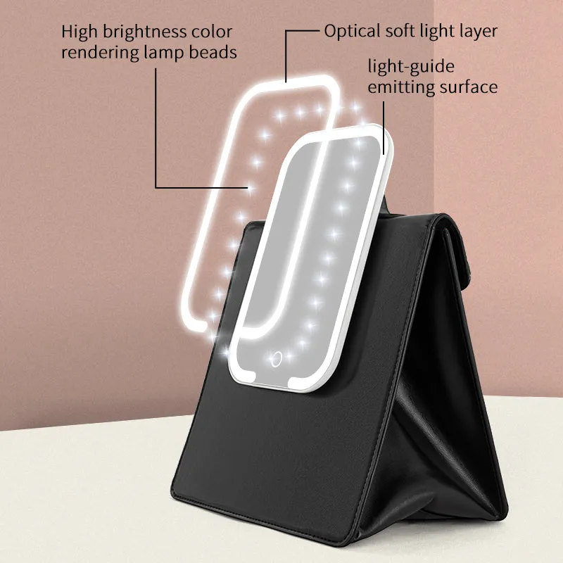 Custom logo 2024 new style class woman handbags mirrors with led lightsbusiness commuting bag large capacity travel cosmetic bag