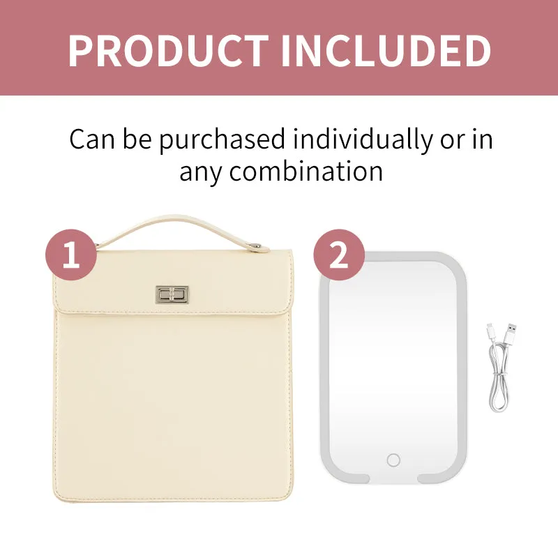Custom logo 2024 new style class woman handbags mirrors with led lightsbusiness commuting bag large capacity travel cosmetic bag