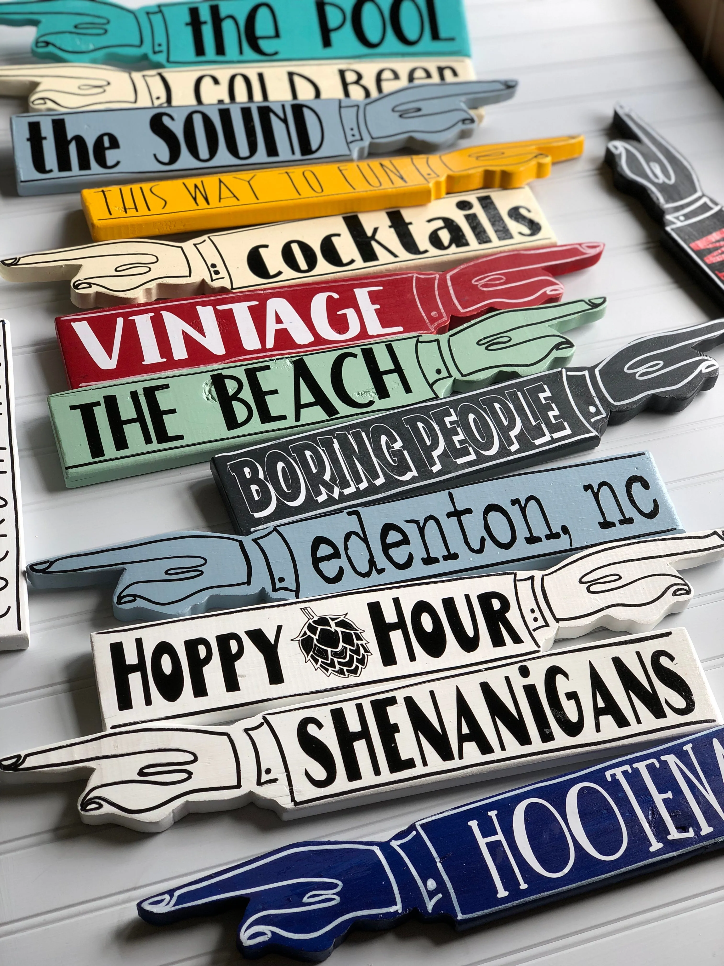 Custom Wooden Pointer Finger Sign