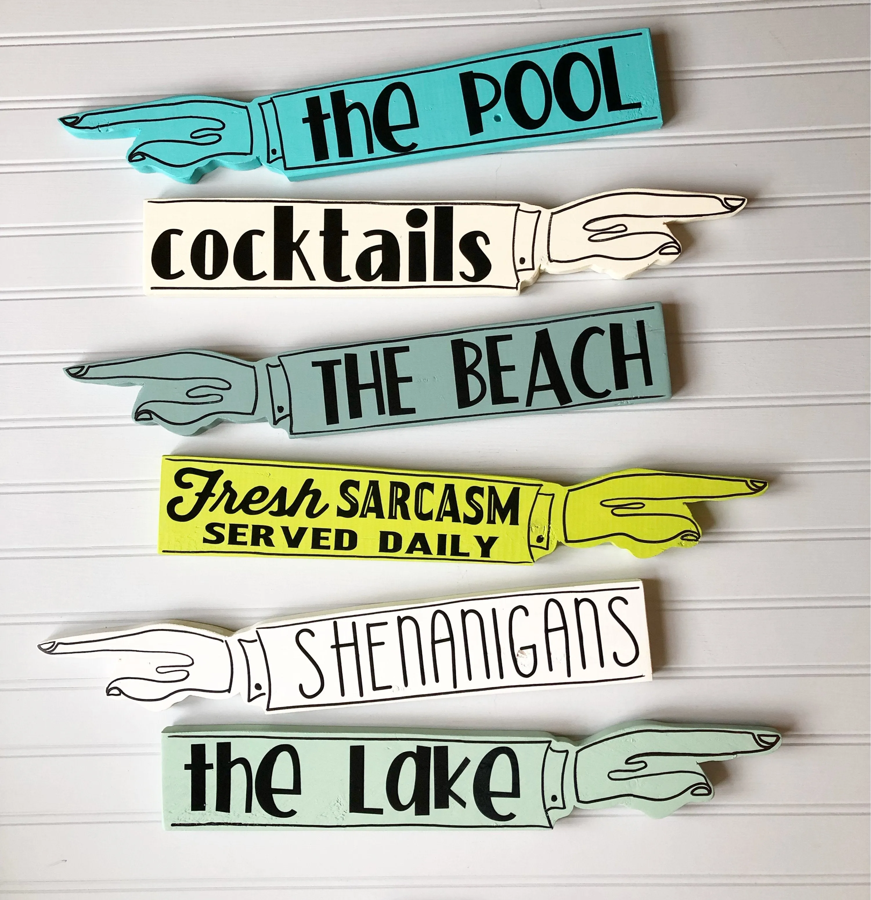 Custom Wooden Pointer Finger Sign