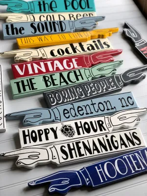 Custom Wooden Pointer Finger Sign