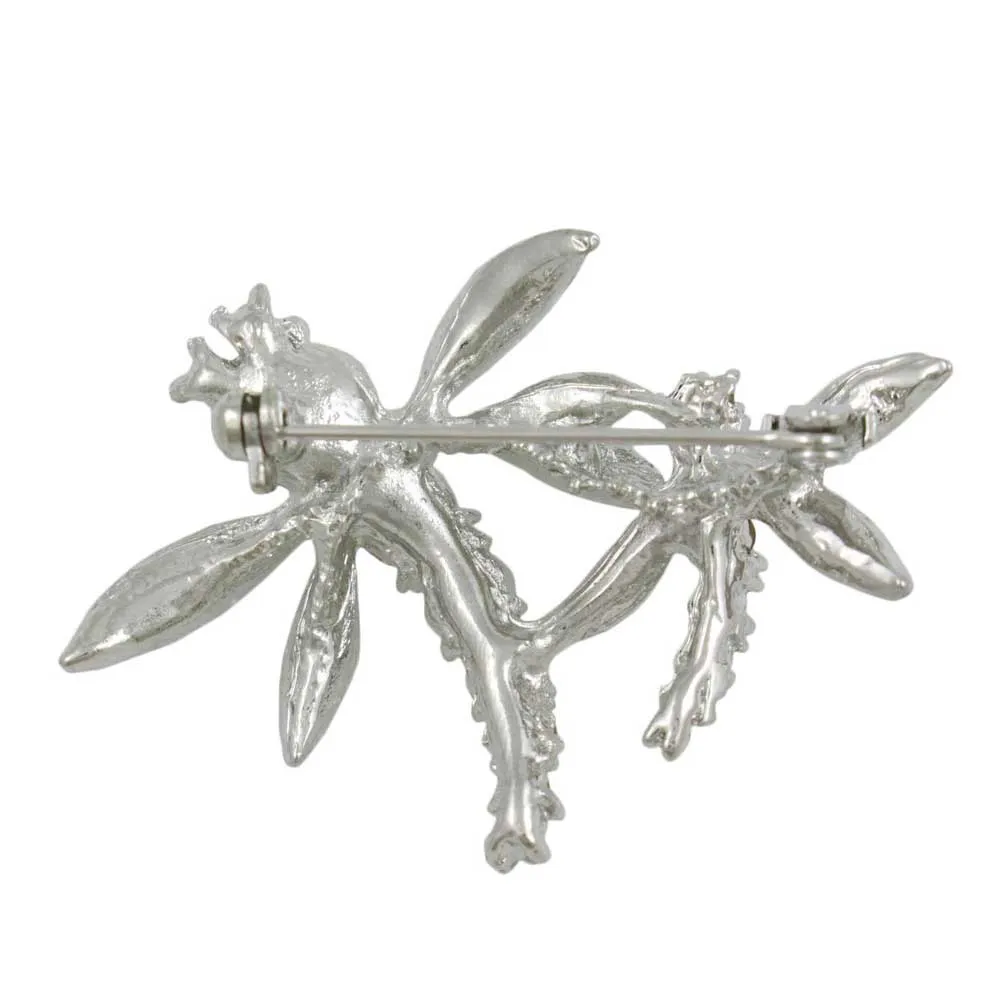 Dark and Light Green Crystal Dragonflies Brooch Pin - PRI978F