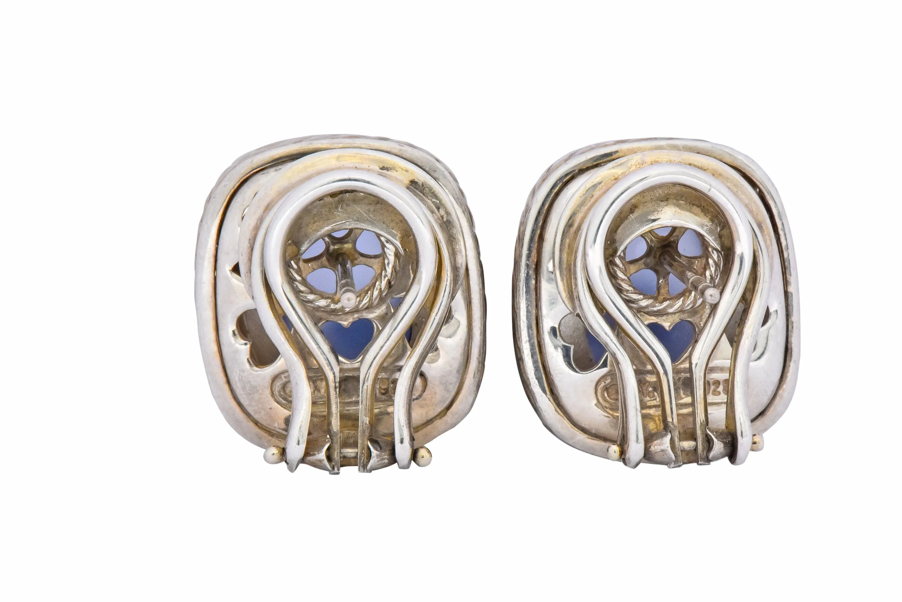 David Yurman Chalcedony 0.70 CTW Diamond Sterling Silver Earrings