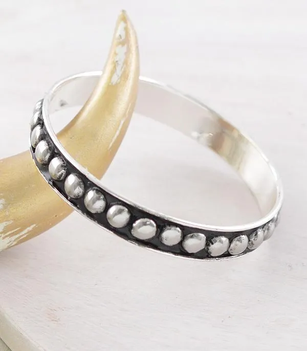 Delois Silver Studded Bangle Bracelet
