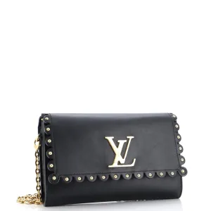 Designer Chain Louise Clutch Studded Leather MM