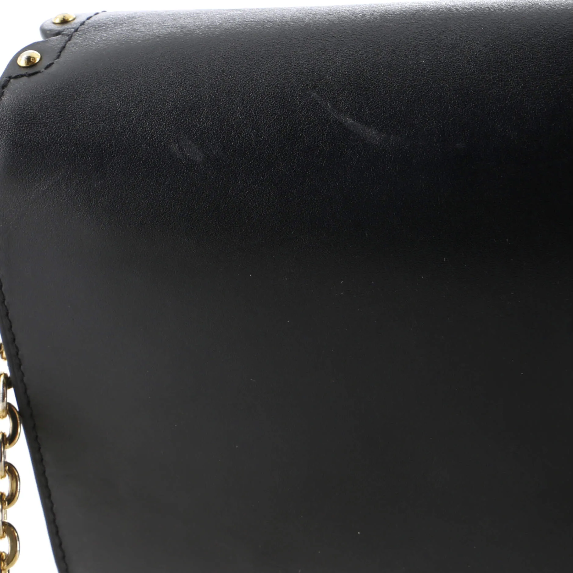 Designer Chain Louise Clutch Studded Leather MM