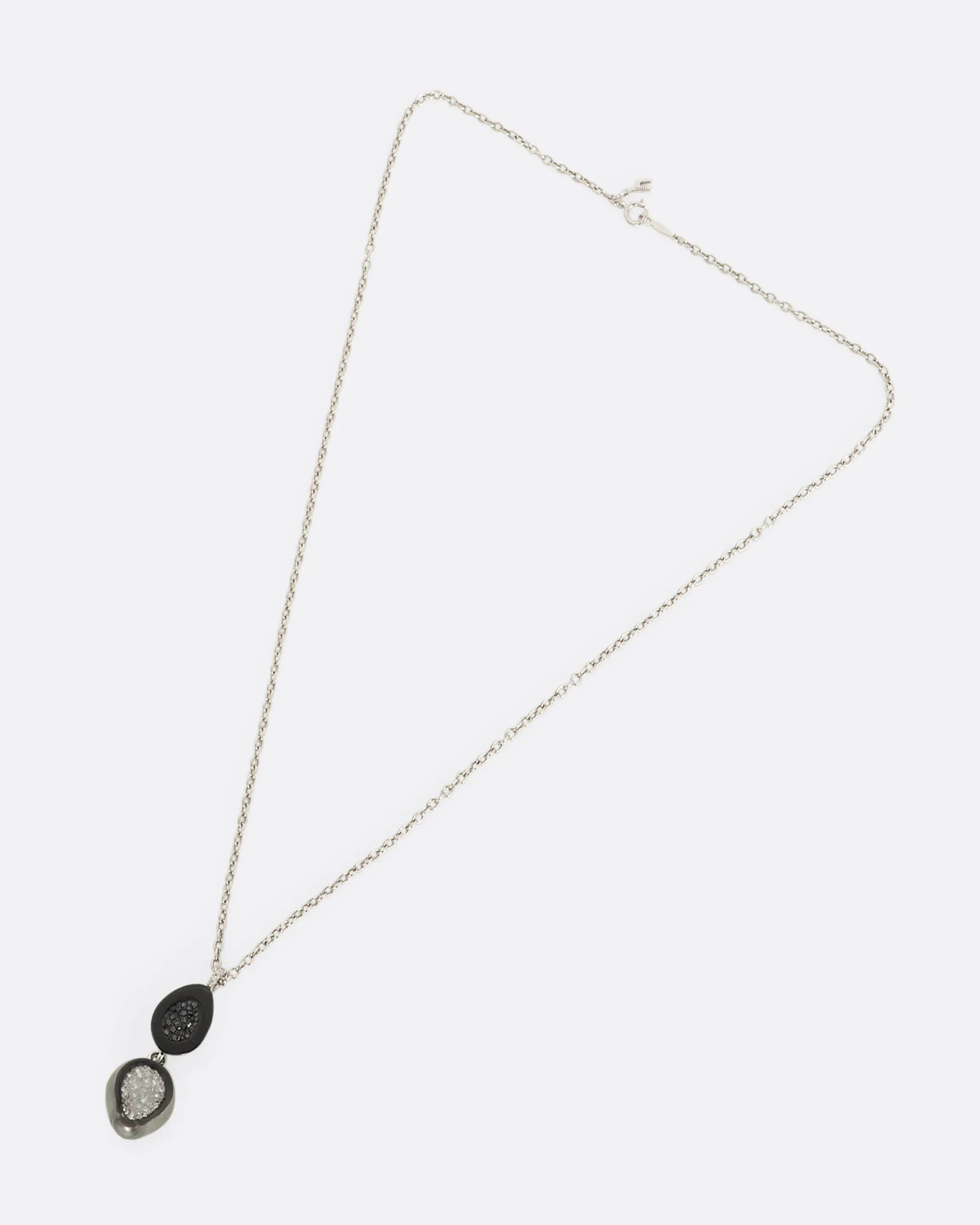 Diamond and Pearl Double Drop Necklace