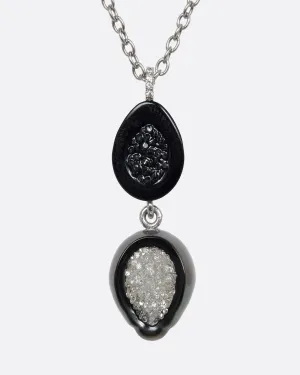 Diamond and Pearl Double Drop Necklace