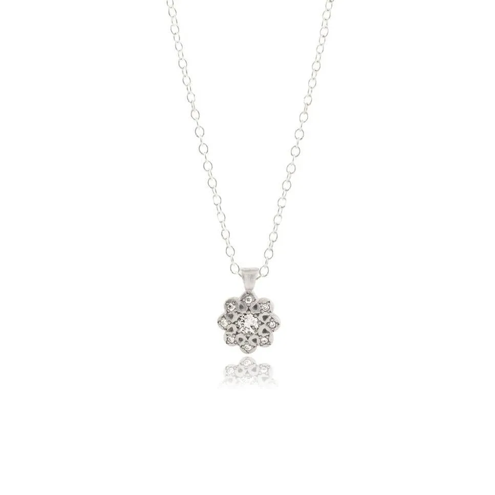 Diamond Moonflower Charm Pendant