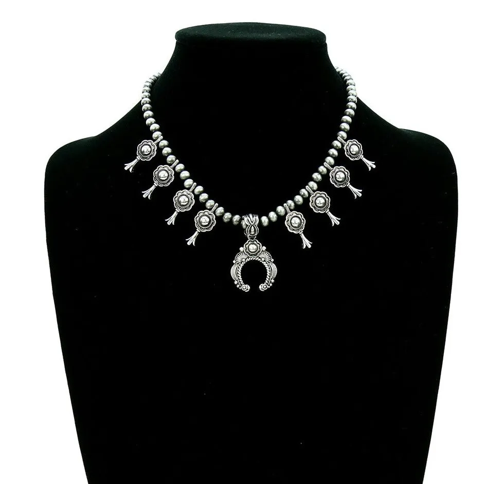 Diaz Silver Squash Blossom Necklace