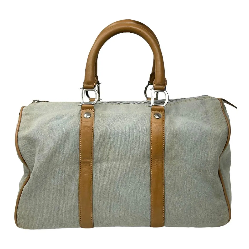 Dior Denim Logo Hardware Boston Bag