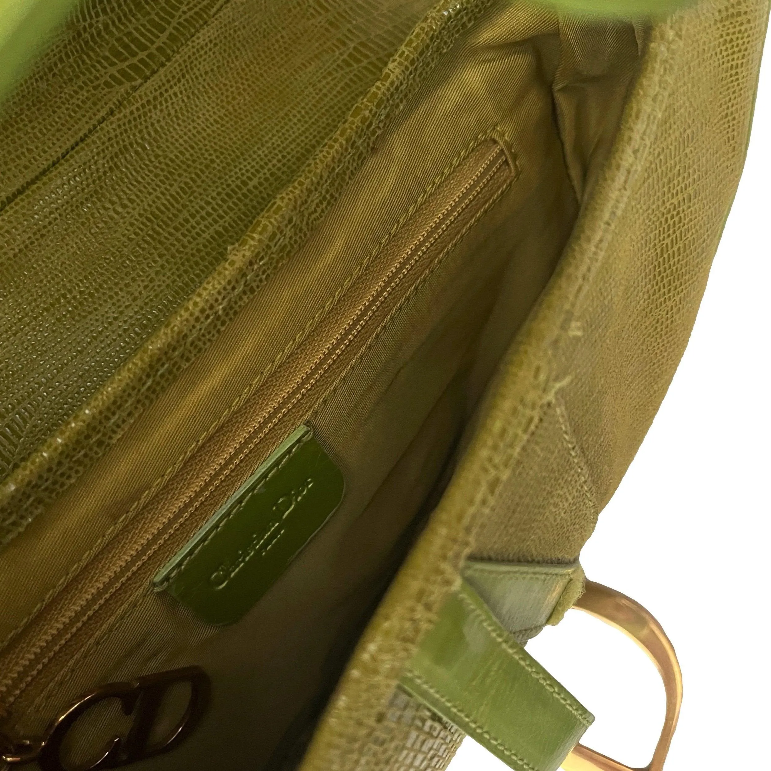 Dior Green Leather Saddle Bag
