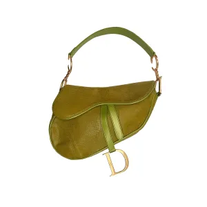 Dior Green Leather Saddle Bag