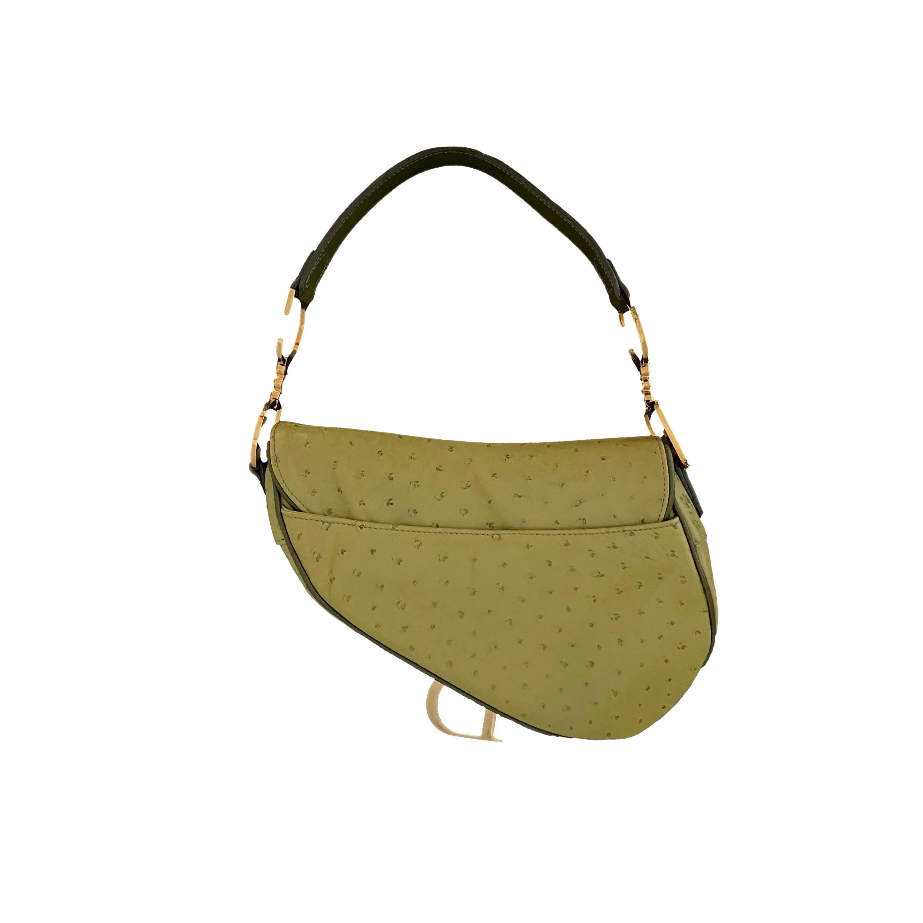 Dior Green Leather Saddle Bag