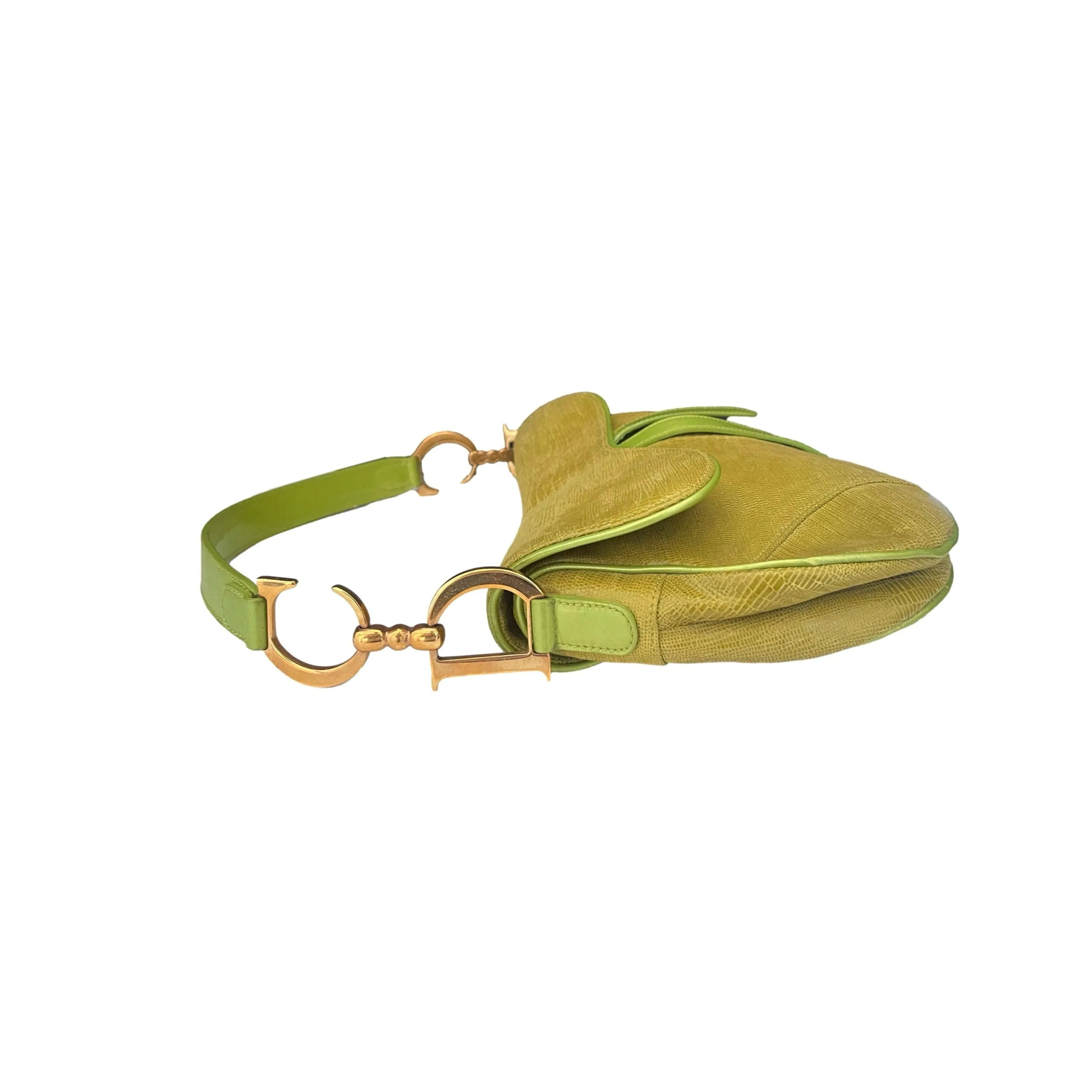 Dior Green Leather Saddle Bag