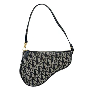 Dior Navy Logo Saddle Bag