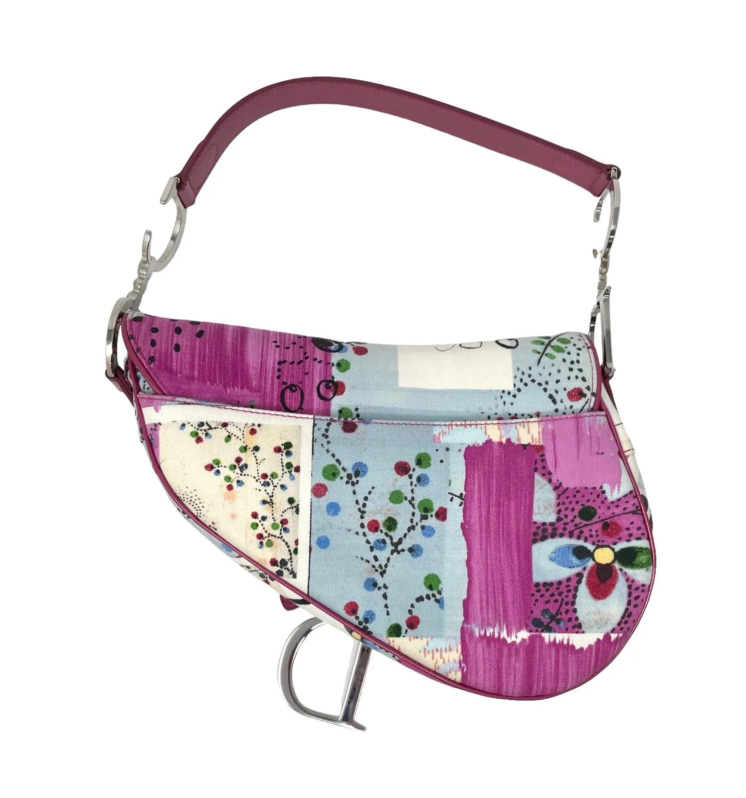 Dior Pink Filth Logo Saddle Bag