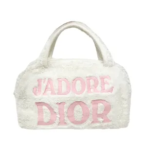 Dior Pink Logo Terry Cloth Bag