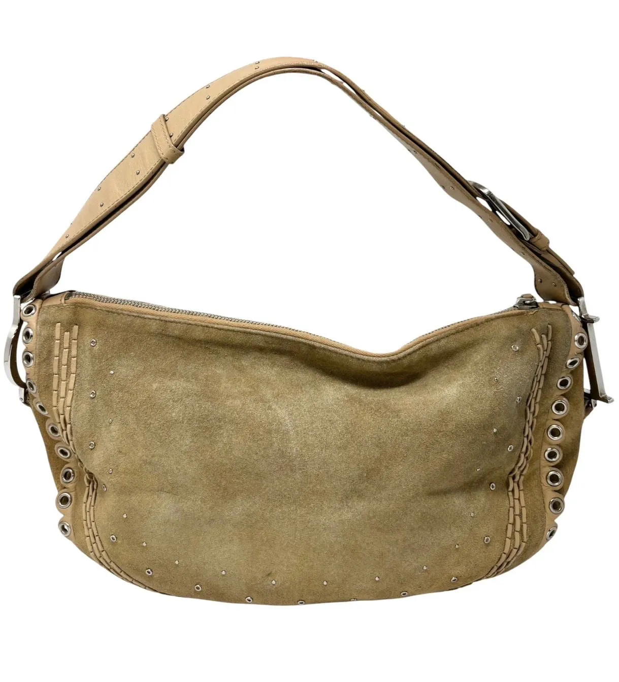 Dior Tan Suede Buckle Shoulder Bag