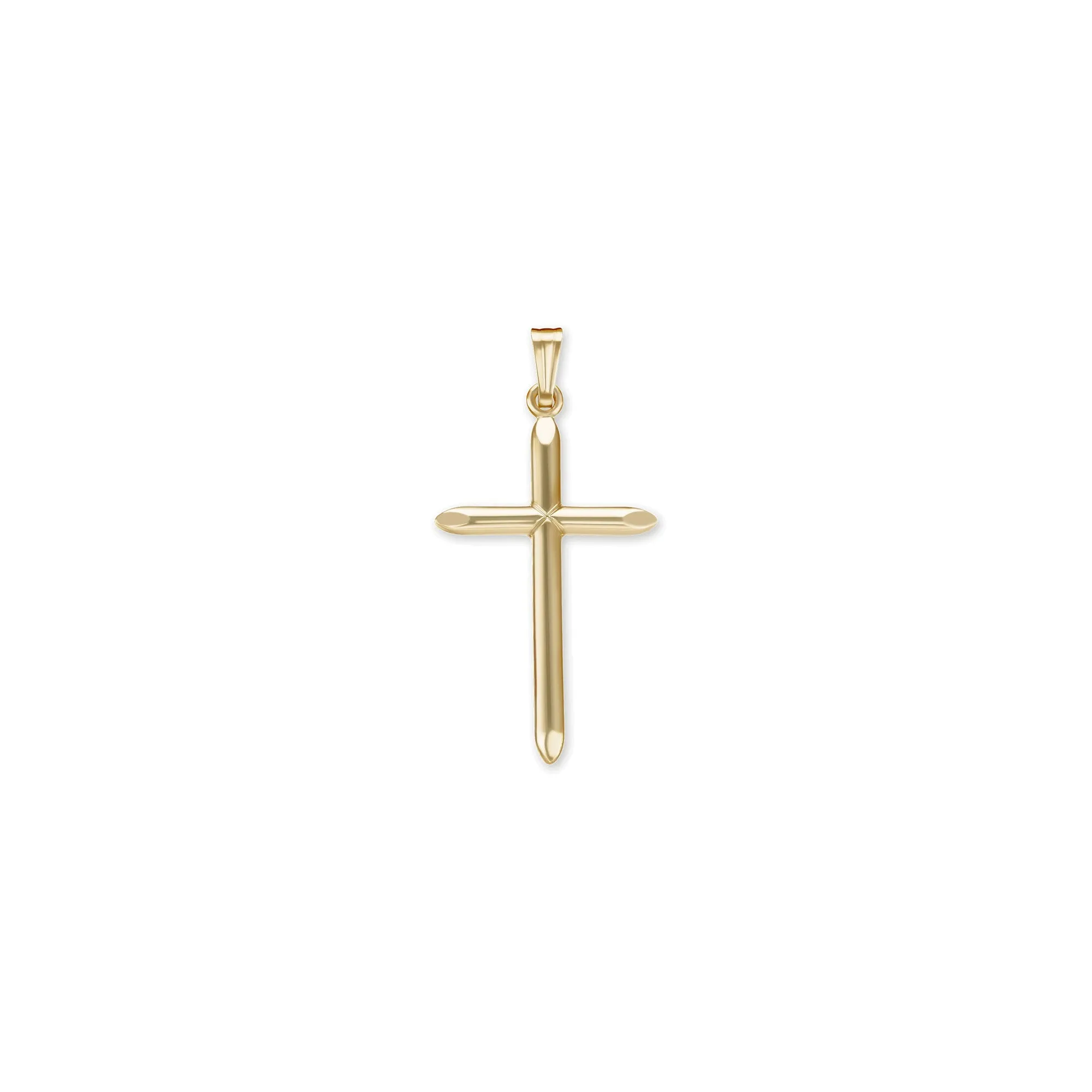 Domed Pointy Cross Pendant (14K)