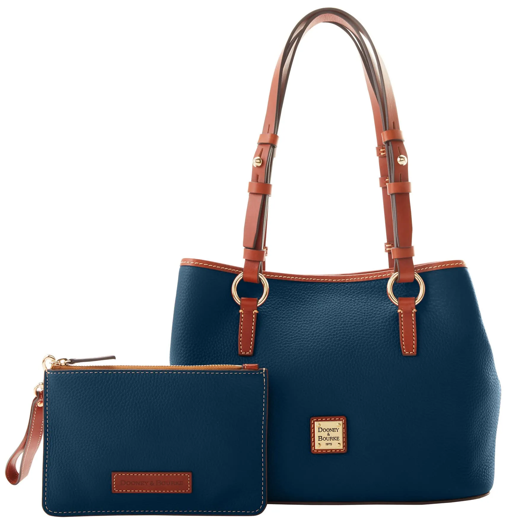 Dooney & Bourke Handbags and Accessories, Pebble Grain Leather Briana Small Shoulder Bag with Wristlet Pouch - Blue