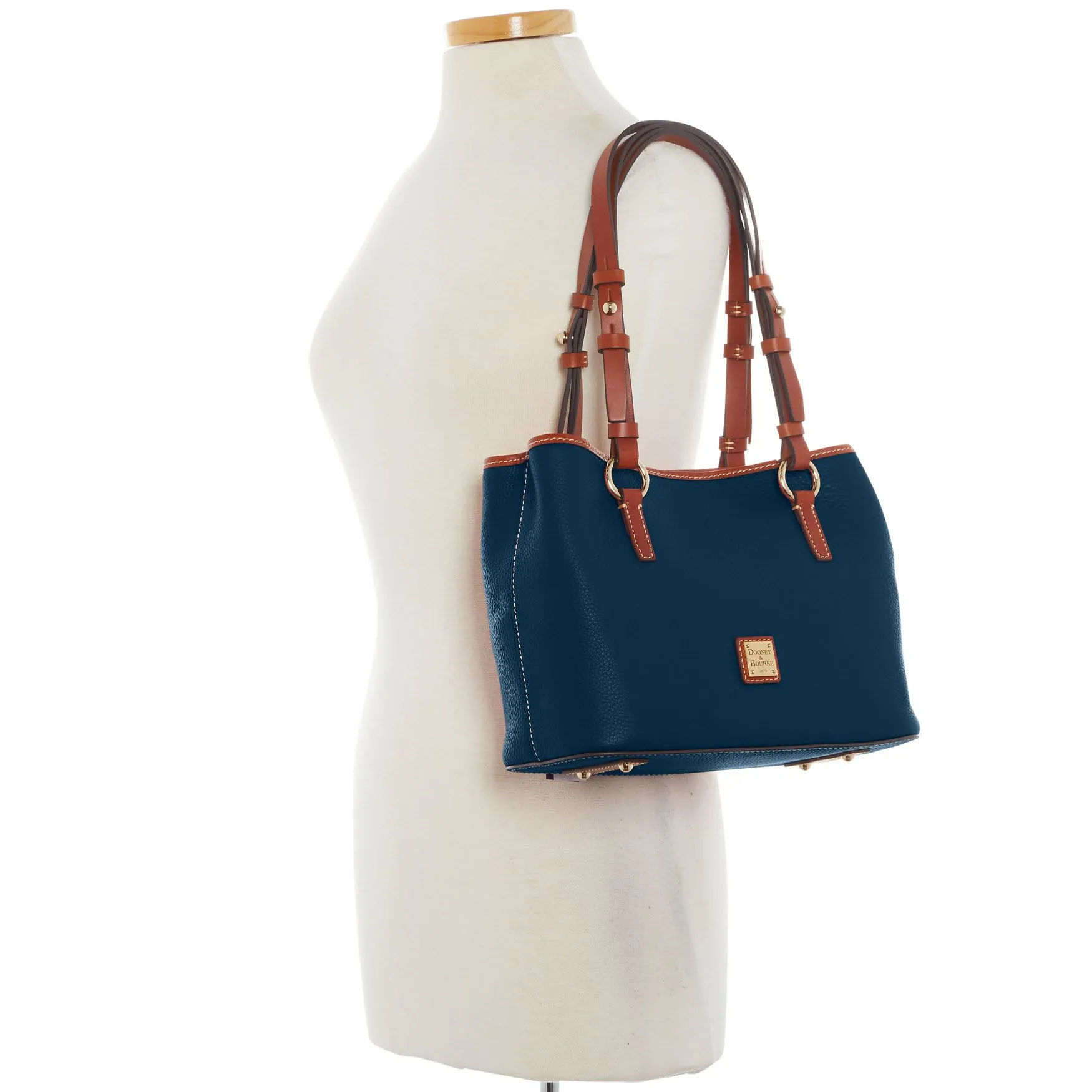 Dooney & Bourke Handbags and Accessories, Pebble Grain Leather Briana Small Shoulder Bag with Wristlet Pouch - Blue