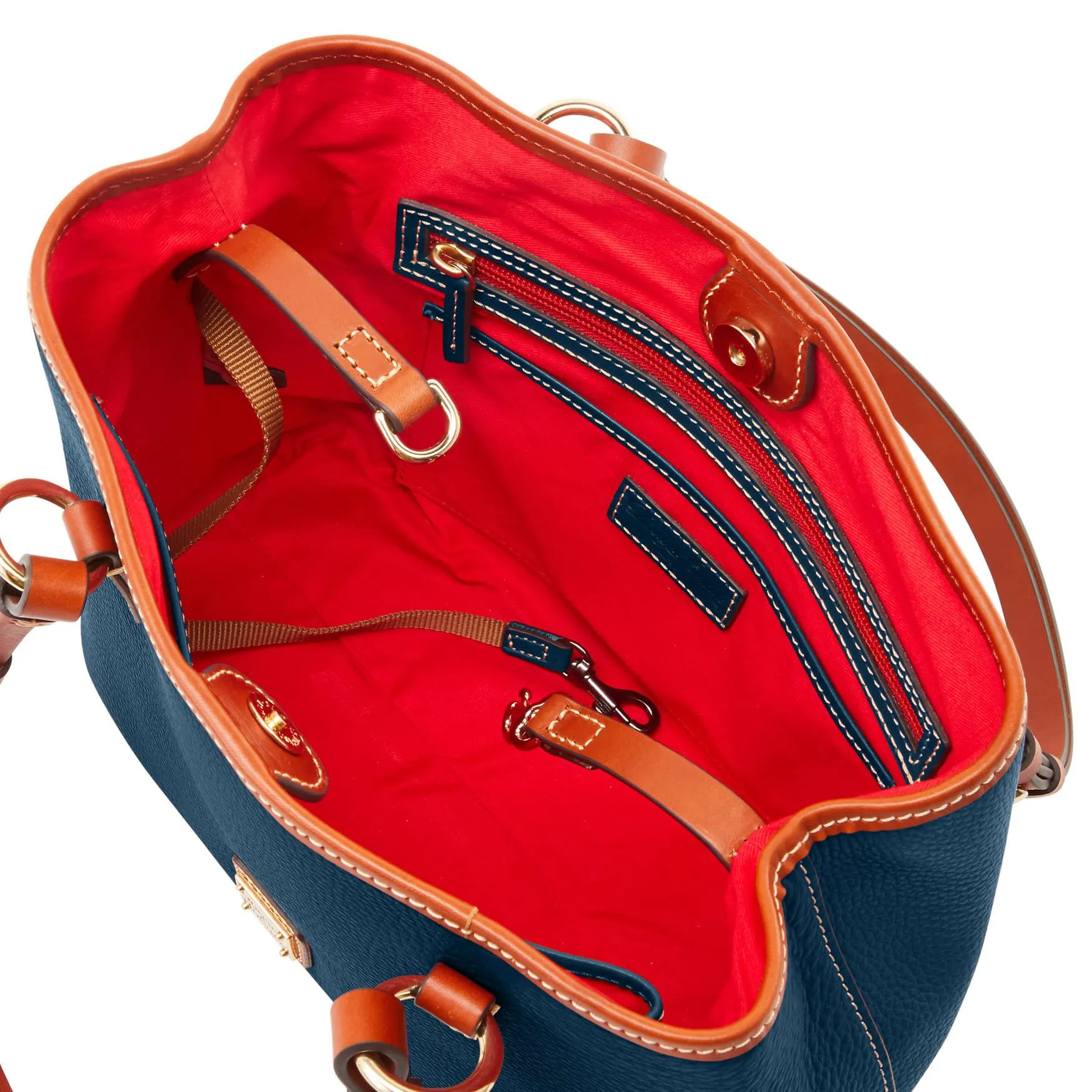Dooney & Bourke Handbags and Accessories, Pebble Grain Leather Briana Small Shoulder Bag with Wristlet Pouch - Blue