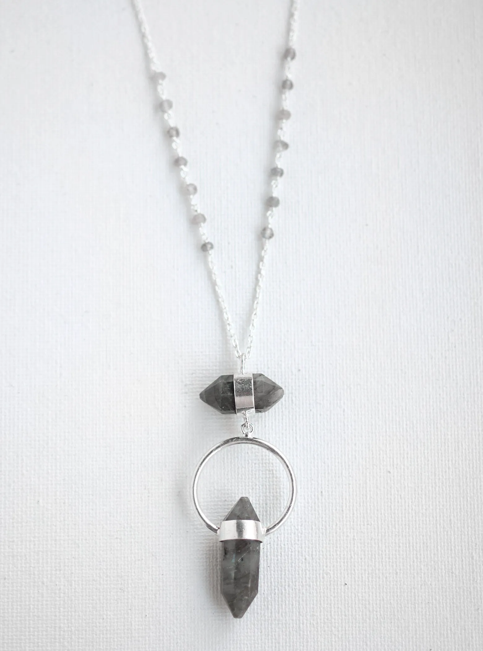 Double Prismatic Gemstone Necklace