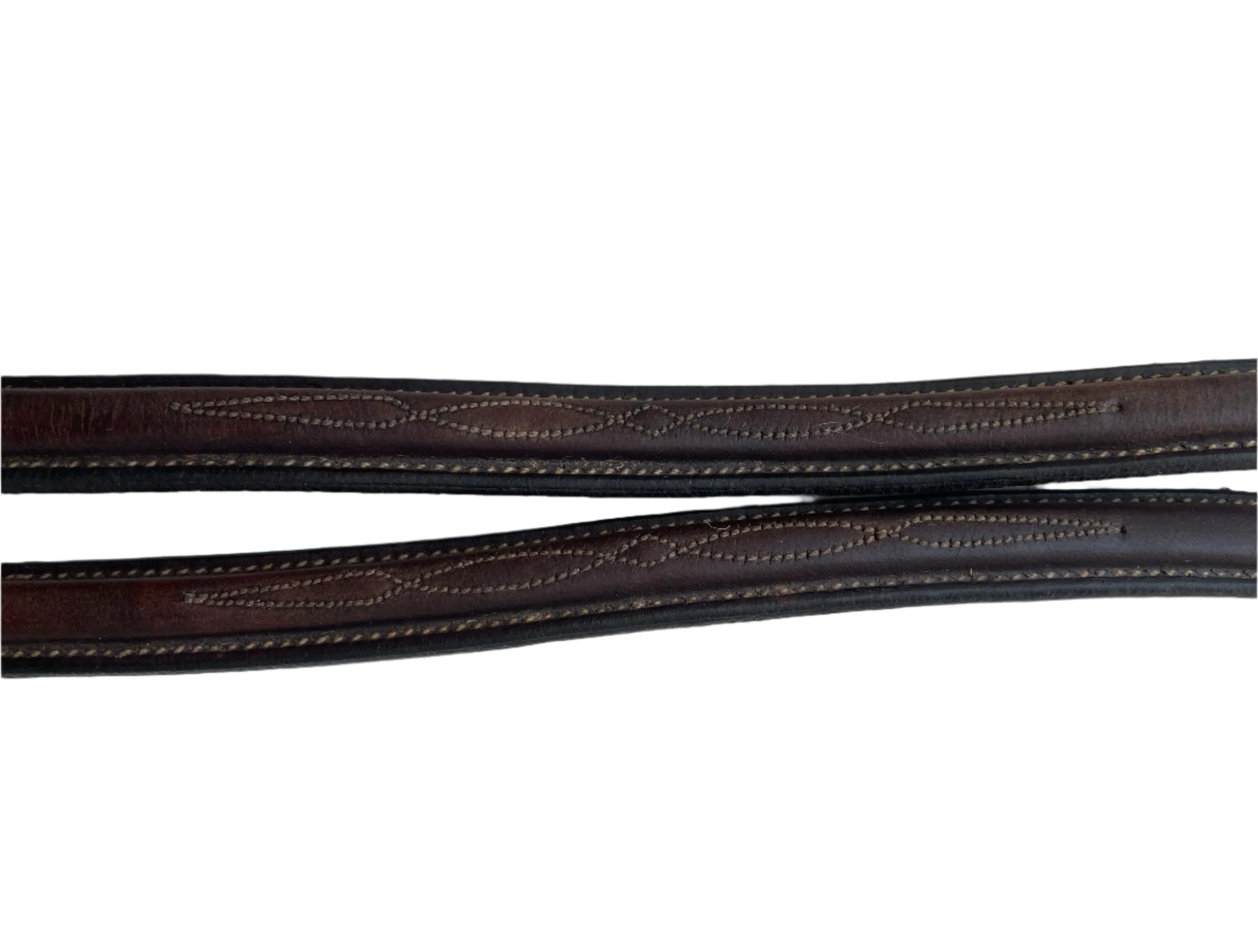 Dy’on Rubber Reins with Fancy Stitching and Stoppers, Full Size