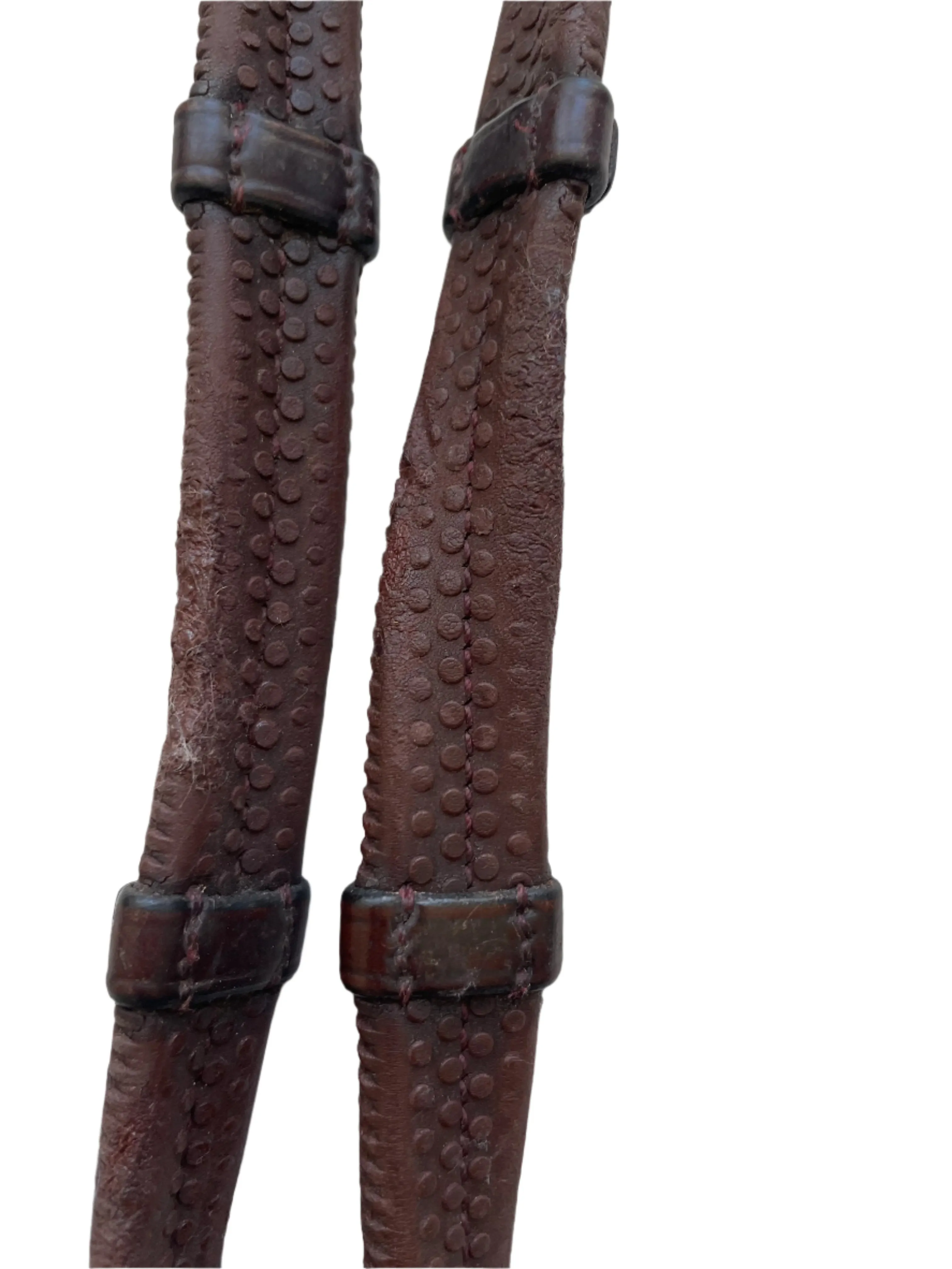 Dy’on Rubber Reins with Fancy Stitching and Stoppers, Full Size